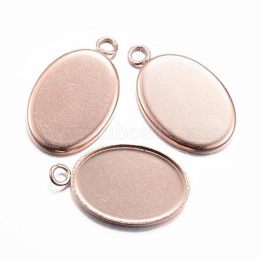 Rose Gold Oval Stainless Steel Pendants