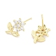 Brass Micro Pave Clear Cubic Zirconia Stud Earrings for Women(EJEW-S217-E02)-2