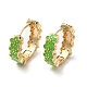 Flower Real 18K Gold Plated Brass Hoop Earrings(EJEW-L268-015G-02)-1