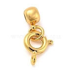 Brass Spring Ring Clasps and Silicone Beads, Real 18K Gold Plated, 17x7.5mm(KK-WH0052-04G)