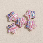 15Pcs Printed Resin Beads, Star, with Glitter Powder, Colorful, 15x16x6mm, Hole: 1.8mm(RESI-CJC0006-036H)