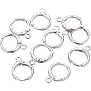 Elite 30Pcs Brass Leverback Earring Findings, with Horizontal Loops, Long-Lasting Plated, Lead Free & Nickel Free, Real Platinum Plated, 14.7x11.7x2mm, Hole: 1.8mm, 30pcs/box(KK-PH0009-09)