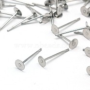 304 Stainless Steel Stud Earring Findings, Stainless Steel Color, 12x4mm(X-STAS-E025-6)