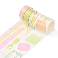 DIY Scrapbook Decorative Adhesive Tapes, Diary Pattern, 1.5~3.5cm, about 2m/roll, 4 rolls/set(DIY-I070-B04)