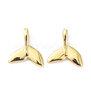 Eco-Friendly Brass Charms, Long-Lasting Plated, Fishtail, Real 18K Gold Plated, 9.7x9x3mm, Hole: 1.5x3mm(KK-C221-02G)