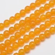 Natural & Dyed Malaysia Jade Bead Strands, Imitation Yellow Aventurine, Round, Gold, 10mm, Hole: 1.0mm, about 38pcs/strand, 15 inch(X-G-A146-10mm-A03)