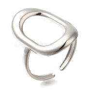 304 Stainless Steel Cuff Rings, Oval Shape, Stainless Steel Color, Adjustable, 22.5mm(RJEW-Z074-10P)