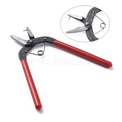 Carbon Steel Jewelry Pliers, 1mm Small Hole Punch Pliers, Red, 155x85x11mm(PT-S012-01)