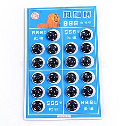 Iron Sewing Snap Button, Press Studs, Garment Buttons, Flat Round, Gunmetal, 15.5~16x5mm, Hole: 2.5x1.5mm, about 20sets/card, 6cards/box(SNAP-R028-16mm-02B-B)