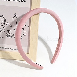 Solid Color Cloth Hair Band, Plain Hair Accessories for Girl, Pink, 150x130mm(PW-WG45461-05)