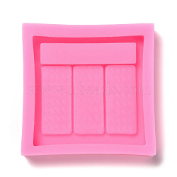 DIY Eye Shadow Box Food Grade Silicone Fondant Molds, for DIY Cake Decoration, UV & Epoxy Resin Jewelry Making, Hot Pink, 74x74x12mm, Inner Diameter: 63x63mm(DIY-F072-09)