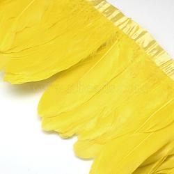 Fashion Goose Feather Cloth Strand Costume Accessories, Yellow, 100~180x38~62mm, about 2m/bag(FIND-Q040-05G)