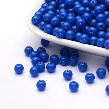 Chunky Bubblegum Round Acrylic Beads, Royal Blue, 20mm, Hole: 2~3mm, about 105pcs/500g