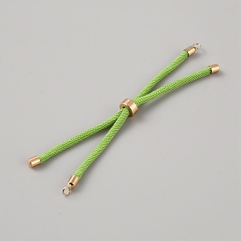 Polyester Cord Bracelet Making, Slider Bracelet, Fit for Connector Charm, Lime Green, 9-1/2 inch(24cm), Hole: 2.5mm