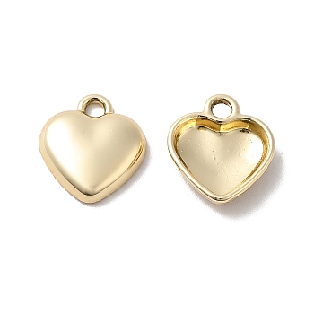 Alloy Pendants with Nickel, Heart Charms, Light Gold, 13x11.5x3mm, Hole: 2mm