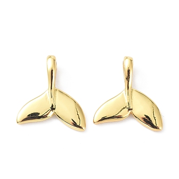 Eco-Friendly Brass Charms, Long-Lasting Plated, Fishtail, Real 18K Gold Plated, 9.7x9x3mm, Hole: 1.5x3mm
