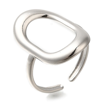 304 Stainless Steel Cuff Rings, Oval Shape, Stainless Steel Color, Adjustable, 22.5mm