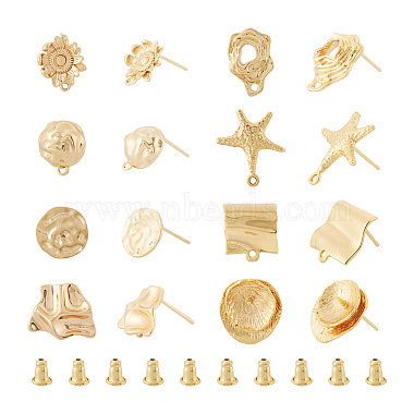 16Pcs 8 Style Brass Stud Earring Findings(FIND-TA0001-85)-2