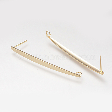 Brass Ear Studs(KK-S333-02G)-1
