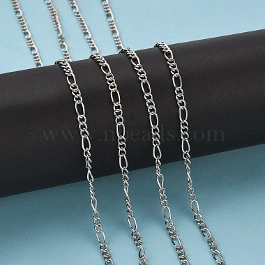 Platinum Plated Iron Figaro Chains Mother-Son Chains(X-CHSM005Y-N)-4