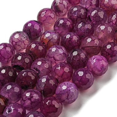 Purple Round Dragon Veins Agate Beads