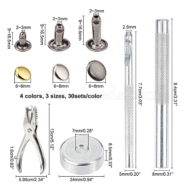Remaches de hierro de doble tapa y juegos de herramientas de instalación(DIY-WH0167-65)-2