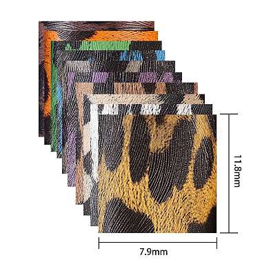 10 pcs 10 couleurs laser pu cuir tissu imprimé léopard(DIY-SZ0001-89)-2