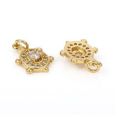Brass Micro Pave Cubic Zirconia Charms(ZIRC-L096-03G)-2