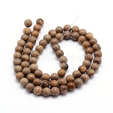 Naturelle jaspe d'image chapelets de perles rondes(G-J303-08-4mm)-2