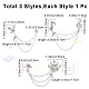 3Pcs 3 Style Crown & Eagle & Music Note Crystal Rhinestone Hanging Chain Brooches(JEWB-GF0001-34)-2