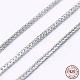 Adjustable Rhodium Plated 925 Sterling Silver Wheat Chain Necklaces(NJEW-L456-003A-P)-1