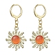 3 Pair 3 Color Alloy Sun Dangle Leverback Earrings with Cat Eye(EJEW-JE05587)-3