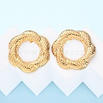 304 Stainless Steel Stud Earrings for Women, Flower, Golden, 29.5x28mm(EJEW-K306-05G)