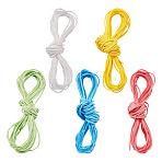 50M 5 Colors Faux Suede Lace, Flat Imitation Leather Faux Suede Cord, Mixed Color, 2.5mm, 10m/color(OCOR-TA0001-89B)