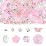 DIY Jewelry Making Finding Kits, Including Glass Bead and Iron Crystal Rhinestone Spacer Beads, Pink, 8x7~7.5mm, Hole: 1mm(DIY-YW0018-43)