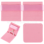 3Pcs Rectangle Velvet Envelope Packing Pouches, Jewelry Storage Gift Bags for Earrings, Rings, Bracelets, Pink, 8.8x9.1x0.5cm(TP-BBC0001-10B)