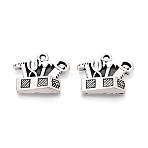 Tibetan Style Alloy Pendants, Tool Box Charms, Cadmium Free & Lead Free, Antique Silver, 17x21.5x4.5mm, Hole: 1.8mm(TIBE-N014-27AS)