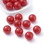 Fluorescence Chunky Acrylic Beads, Round, Red, 20mm, Hole: 2~3mm, about 105pcs/500g(MACR-R517-20mm-11)