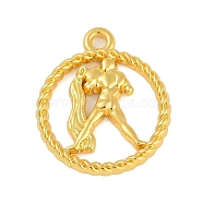 Twelve Constellations Alloy Pendants, Aquarius, 22.5x19x2.5mm, Hole: 1.8mm(PALLOY-Q006-01E-G)