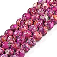 Natural Imperial Jasper Beads Strands, Round, Dyed, Medium Violet Red, 8mm, Hole: 1mm, about 48pcs/strand, 15.7 inch(G-I122-8mm-29)