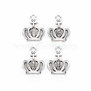 Tibetan Style Alloy Pendants, Cadmium Free & Lead Free, Crown, Antique Silver, 19.5x14.5x3.5mm, Hole: 2mm, about 965pcs/1000g(TIBE-S320-222AS)