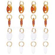 UNICRAFTALE 8 Pairs 2 Colors 304 Stainless Steel Dangle Earrings, with Imitation Gemstone Style Acrylic Linking Rings, Oval, Golden, Mixed Color, 45mm, Pin: 0.8mm, 4 pairs/color(EJEW-UN0001-53)