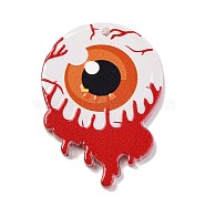 Halloween Theme Opaque Acrylic Pendants, Eye, 40x27.5x2.5mm, Hole: 1.6mm(OACR-I010-03B)