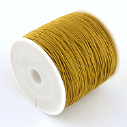 Braided Nylon Thread, Chinese Knotting Cord Beading Cord for Beading Jewelry Making, Goldenrod, 0.5mm, about 150yards/roll(NWIR-R006-0.5mm-563)
