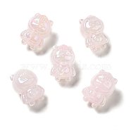UV Plating Rainbow Iridescent Acrylic Beads, Girl with Cat Clothes, Misty Rose, 22x15.5x15mm, Hole: 3.5mm(PACR-M002-12E)