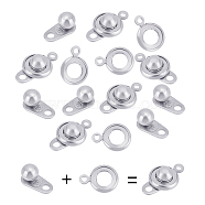 Unicraftale 50 Sets 201 Stainless Steel Snap Clasps, Stainless Steel Color, 15x9x5mm, Hole: 1.5~1.8mm(STAS-UN0045-18)