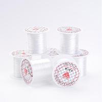 0.8mm Flat Elastic Crystal String, Elastic Beading Thread, for Stretch Bracelet Making, Fit Beading Jewelry Cord, White, about 10.93 yards(10m)/roll