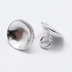 925 Sterling Silver Pendant Bails, For Globe Glass Bubble Cover Pendants, Silver, 5.5x8mm, Hole: 2mm(STER-K167-048E-S)