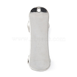 Alloy Big Pendants, Skateboard, Platinum, 51.5x17.5x15mm, Hole: 2mm(PALLOY-D290-21P)