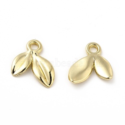Rack Plating Alloy Leaf Charms, Cadmium Free & Lead Free, Light Gold, 11.5x11x2mm, Hole: 1.8mm(FIND-G044-07LG)